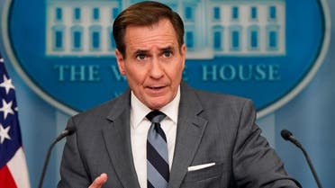 US national security spokesperson John Kirby speaks during a press briefing at the White House in Washington, US, March 25, 2024. (Reuters)