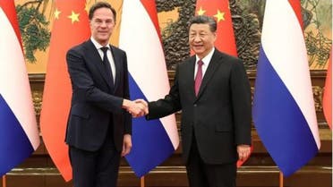 Chinese President Xi Jinping with Dutch Prime Minister Mark Rutte