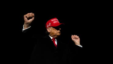 Former U.S. President Donald Trump greets attendees during a campaign event in Schnecksville, Pa., Saturday, April 13, 2024. (AP)