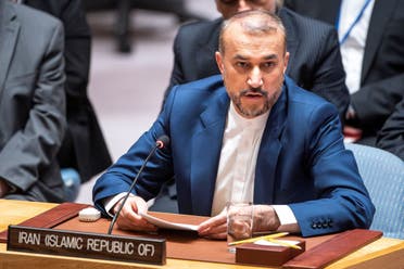 El ministro de Asuntos Exteriores de Irán, Hossein Amir-Abdollahian, habla con los miembros del Consejo de Seguridad durante una reunión para abordar la situación en Oriente Medio en la sede de la ONU en la ciudad de Nueva York, Nueva York, EE.UU., el 18 de abril de 2024. (Foto de archivo: Reuters)