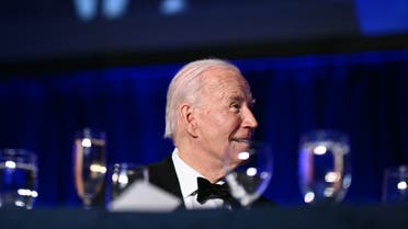 US President Joe Biden attends the White House Correspondents' Association (WHCA) dinner at the Washington Hilton, in Washington, DC, on April 27, 2024. (AFP)