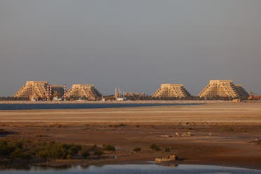 This picture taken on January 26, 2022 shows a view of a tourist resort near Al Marjan island in the UAE emirate of Ras Al Khaimah. (AFP)