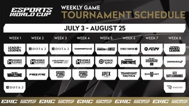 A schedule of the Esports World Cup in Saudi Arabia. (File photo)