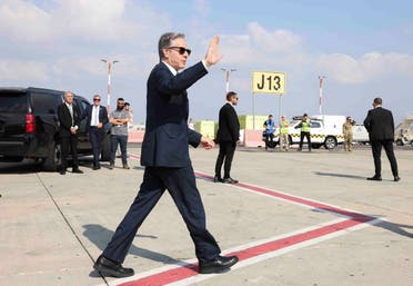 US Secretary of State Antony Blinken gestures as he departs for Egypt, in Tel Aviv, Israel, on August 20, 2024. (Reuters)