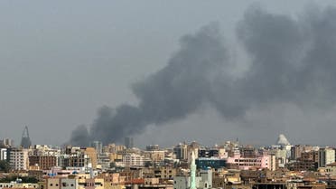 Smoke billows during air strikes in central Khartoum as the Sudanese army attacks positions held by the paramilitary Rapid Support Forces (RSF) throughout the Sudanese capital on September 26, 2024. (AFP)