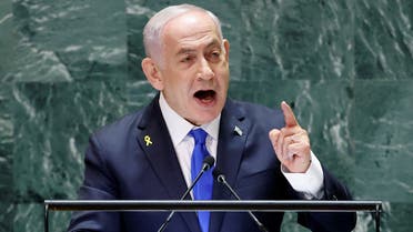 FOTO DE ARCHIVO: El primer ministro de Israel, Benjamin Netanyahu, se dirige a la 79.a Asamblea General de las Naciones Unidas en la sede de la ONU en Nueva York, Estados Unidos, el 27 de septiembre de 2024. REUTERS/Mike Segar/Foto de archivo