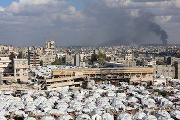 This picture taken from Gaza City shows smoke billowing in the background after an Israeli strike in the north of the Palestinian territory on December 29, 2024, amid the ongoing war between Israel and Hamas. (AFP)