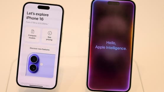 Apple iPhone 16 smartphones are displayed at a store in London, Britain, October 6, 2024. REUTERS/Hollie Adams