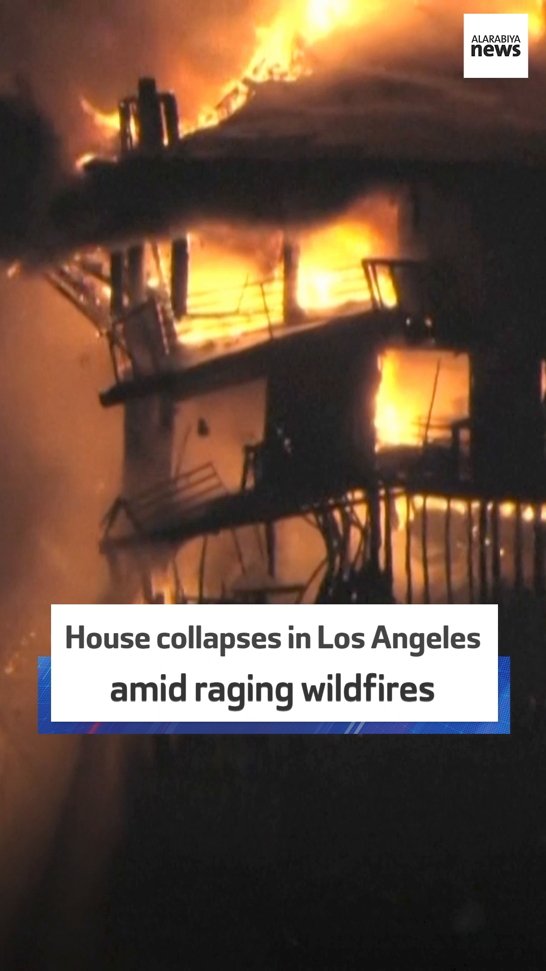 House collapses in Los Angeles amid raging wildfires