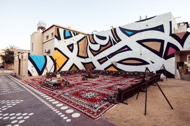 el-Seed Mural at the AlUla Arts Festival. (Courtesy of The Royal Commission of AlUla)