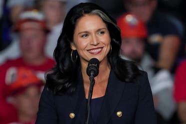 Former US Rep. Tulsi Gabbard attends a campaign rally of Republican presidential nominee and former US President Donald Trump at PPG Paints Arena in Pittsburgh, Pennsylvania, US, November 4, 2024. (Reuters)