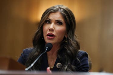 Kristi Noem, US President-elect Donald Trump's secretary of Homeland Security nominee, testifies during a Senate Homeland Security and Governmental Affairs Committee confirmation hearing on Capitol Hill in Washington, US, January 17, 2025. (Reuters)