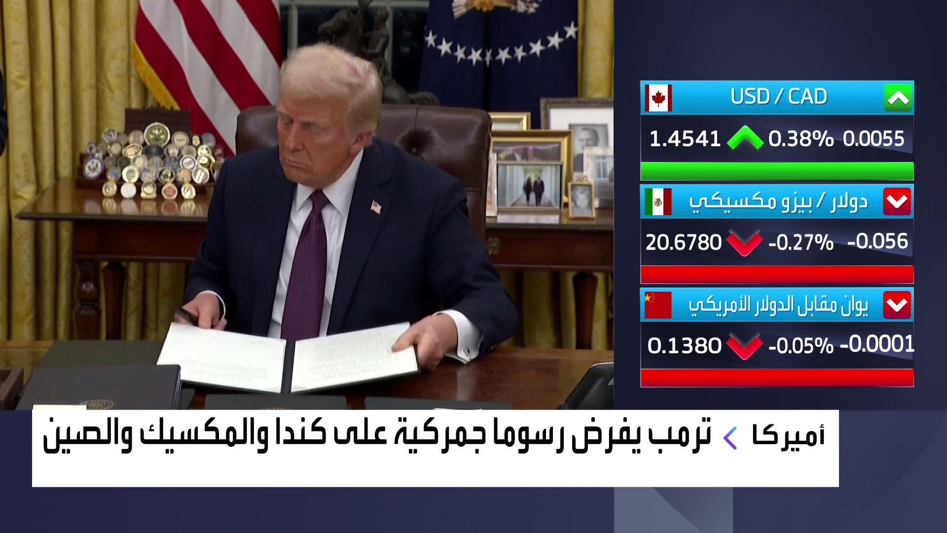 ترامب يفرض رسوما جمركية على كندا والمكسيك والصين ترامب يفرض رسوما جمركية على كندا والمكسيك والصين