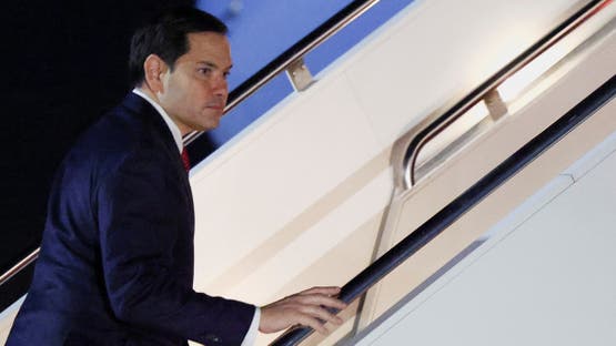 20U.S. Secretary of State Marco Rubio boards a plane as he departs Joint Base Andrews for the Munich Security Conference, in Maryland, U.S., February 13, 2025. (Reuters)25-02-13T235742Z_1826853506_RC2YTCARL1RH_RTRMADP_3_SECURITY-MUNICH-RUBIO