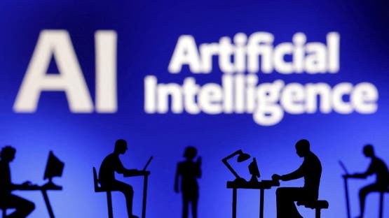 Figurines with computers and smartphones are seen in front of the words Artificial Intelligence AI in this illustration taken, February 19, 2024. REUTERS/Dado Ruvic/Illustration