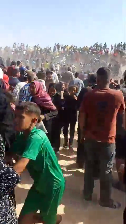 Palestinians flooded Palestinians flooded