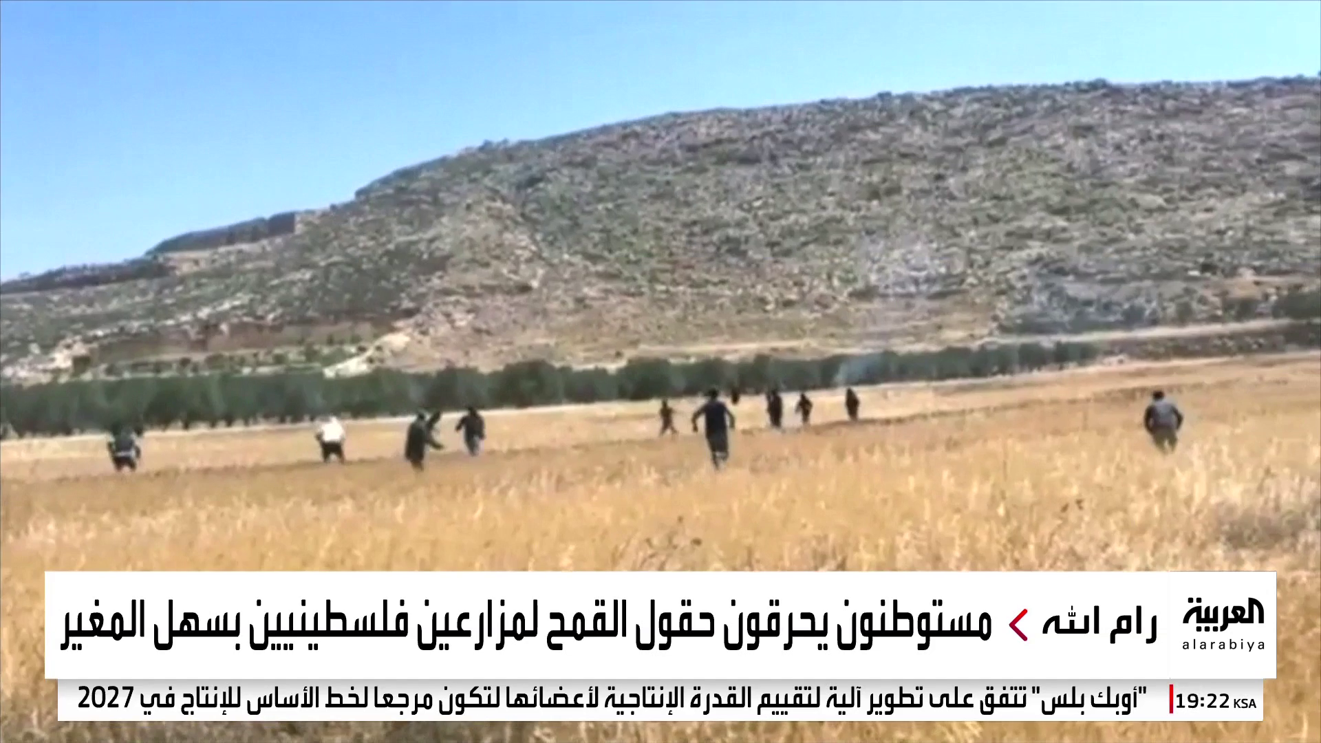 تحت حماية الجيش الإسرائيلي.. المستوطنون يحرقون حقول القمح والزيتون في الضفة الغربية