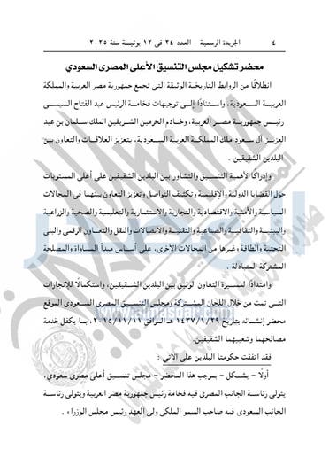 القرار كما نشر في الجريدة الرسمية