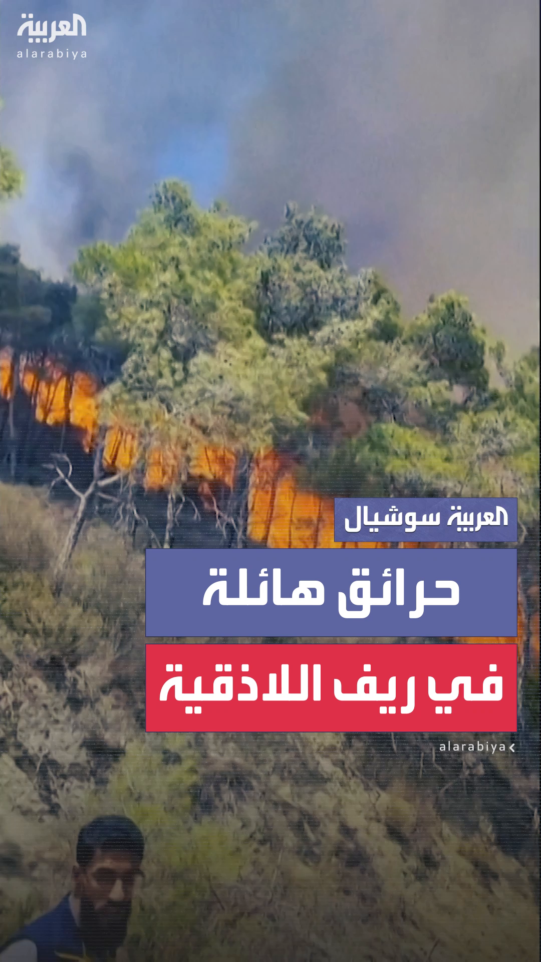 تصاعد ألسنة اللهب جراء الحرائق في غابات ريف اللاذقية الشمالي تصاعد ألسنة اللهب جراء الحرائق في غابات ريف اللاذقية الشمالي