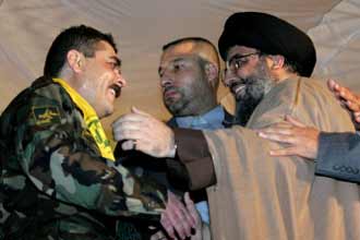 Nasrallah appears in person at Beirut celebration
