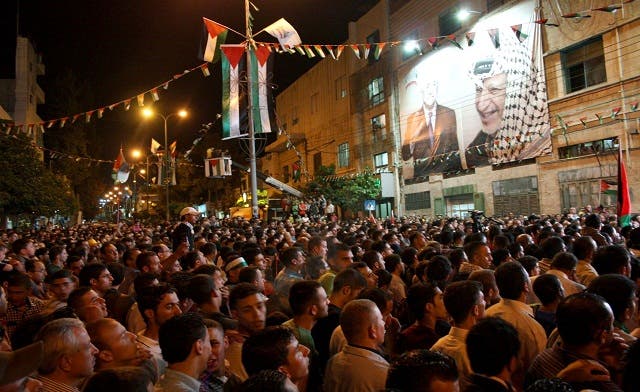West bank crowds erupt as Abbas demands U.N. membership