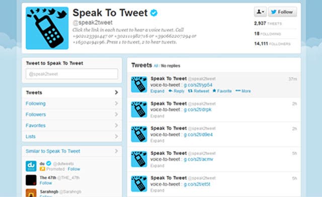 Google and Twitter re-launch &#039;Speak2Tweet&#039; to aid isolated Syrians