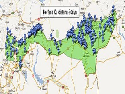 الأكراد ينشرون خريطة مستقبلية لحدود إقليمهم في سوريا